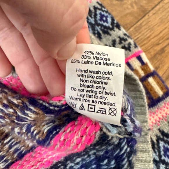 J. Crew Festive Fair Isle Viscose Wool Sweater Women's Size XS - Picture 8 of 8